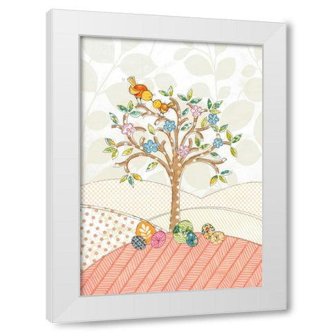 Spring Easter Tree White Modern Wood Framed Art Print by P.S. Art Studios