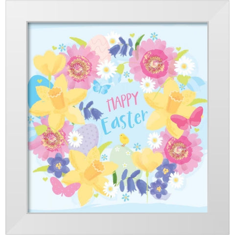 Happy Easter White Modern Wood Framed Art Print by P.S. Art Studios