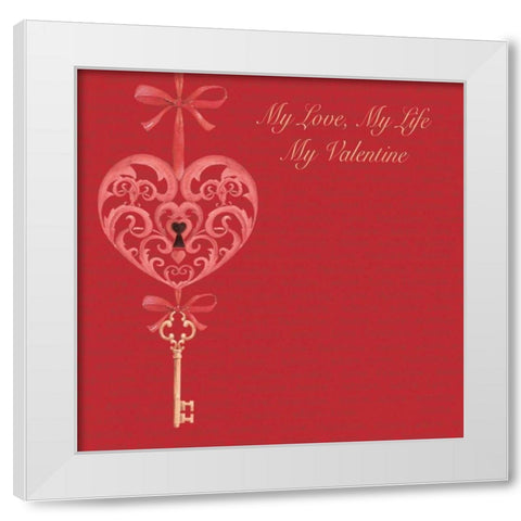 My Valentine White Modern Wood Framed Art Print by P.S. Art Studios