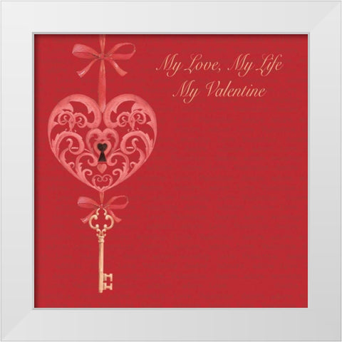 My Valentine White Modern Wood Framed Art Print by P.S. Art Studios