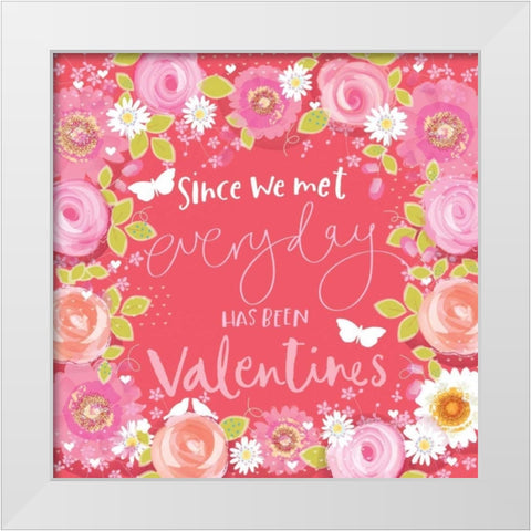 Since We Met White Modern Wood Framed Art Print by P.S. Art Studios