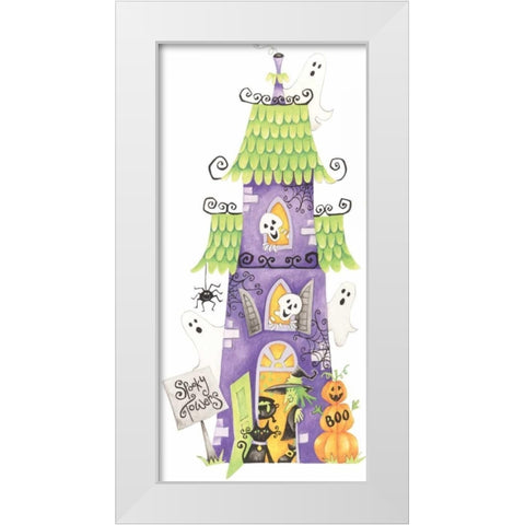 Spooky Towers White Modern Wood Framed Art Print by P.S. Art Studios