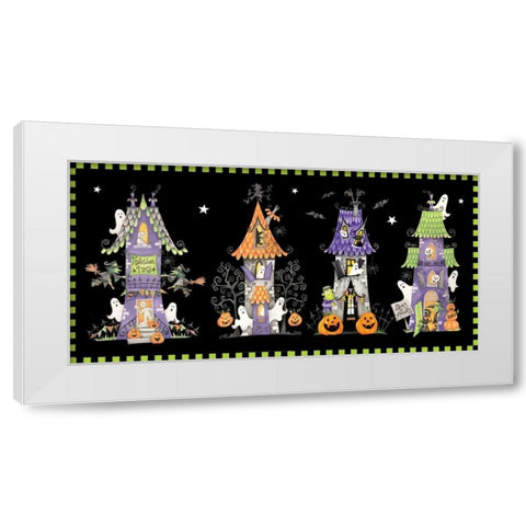 Spooky Lane White Modern Wood Framed Art Print by P.S. Art Studios