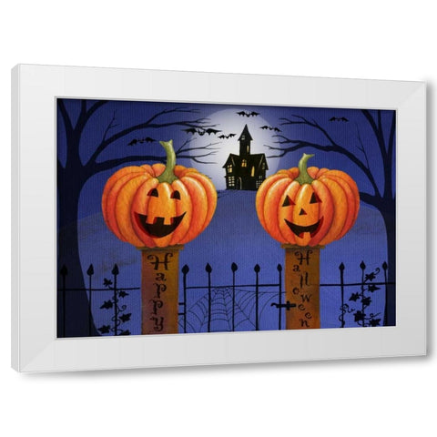 House on the Hill White Modern Wood Framed Art Print by P.S. Art Studios