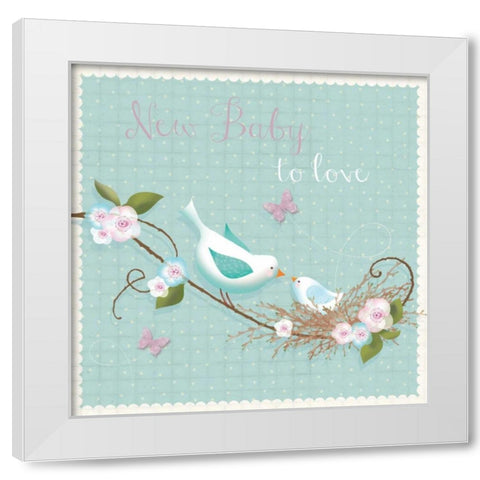 New Baby White Modern Wood Framed Art Print by P.S. Art Studios