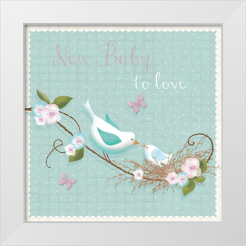 New Baby White Modern Wood Framed Art Print by P.S. Art Studios