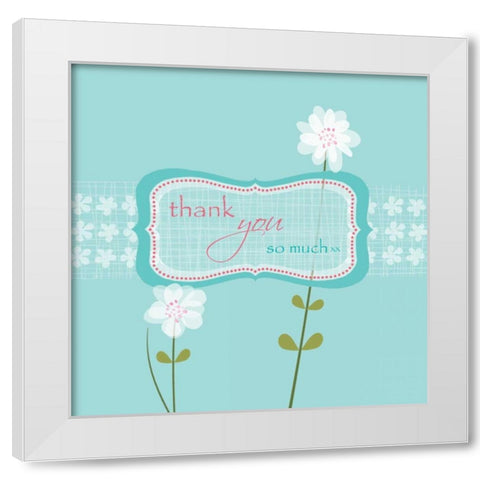 Thank You White Modern Wood Framed Art Print by P.S. Art Studios