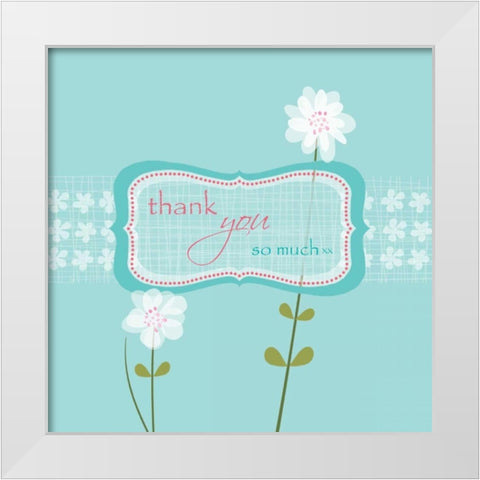 Thank You White Modern Wood Framed Art Print by P.S. Art Studios