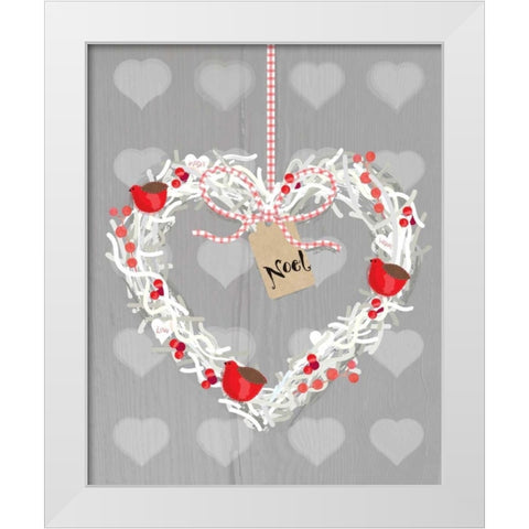 Noel Heart White Modern Wood Framed Art Print by P.S. Art Studios
