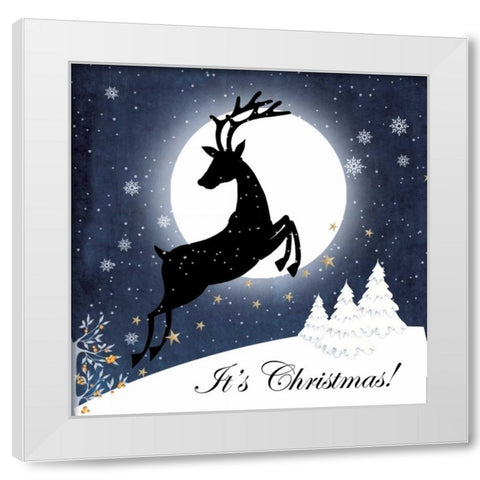 Its Christmas White Modern Wood Framed Art Print by P.S. Art Studios