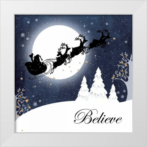 Believe White Modern Wood Framed Art Print by P.S. Art Studios