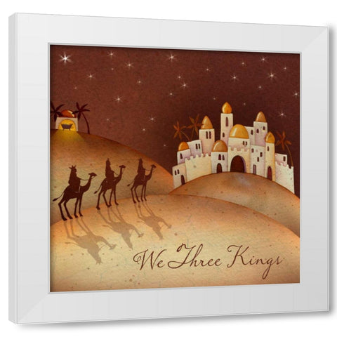 We Three Kings White Modern Wood Framed Art Print by P.S. Art Studios