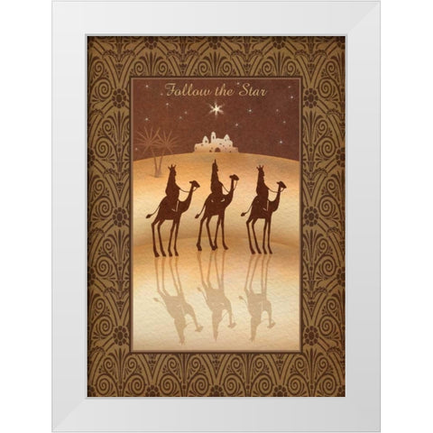 Follow the Star White Modern Wood Framed Art Print by P.S. Art Studios