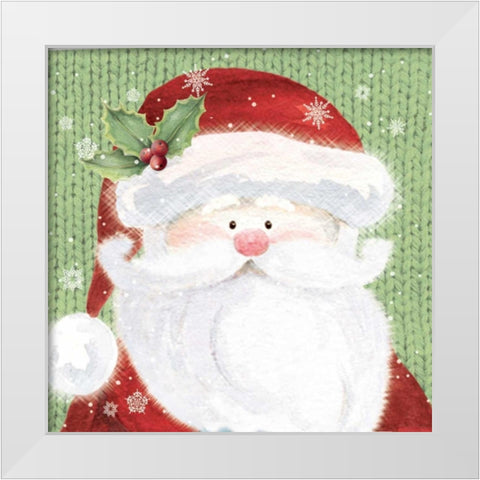 Santa White Modern Wood Framed Art Print by P.S. Art Studios