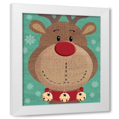 Red Nose White Modern Wood Framed Art Print by P.S. Art Studios