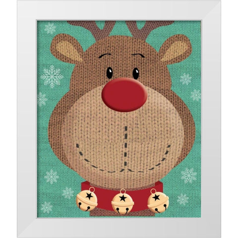 Red Nose White Modern Wood Framed Art Print by P.S. Art Studios