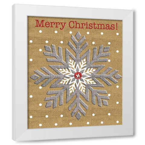 Merry Christmas White Modern Wood Framed Art Print by P.S. Art Studios