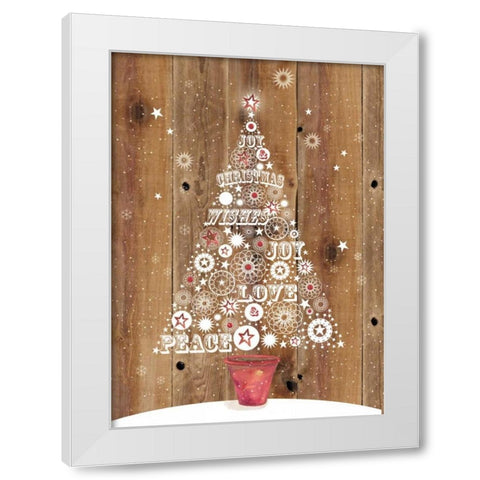 Holiday Tree White Modern Wood Framed Art Print by P.S. Art Studios