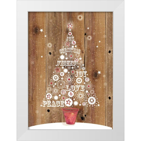 Holiday Tree White Modern Wood Framed Art Print by P.S. Art Studios