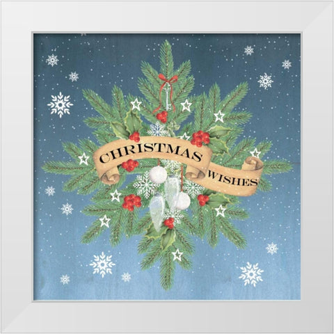 Christmas Wishes White Modern Wood Framed Art Print by P.S. Art Studios