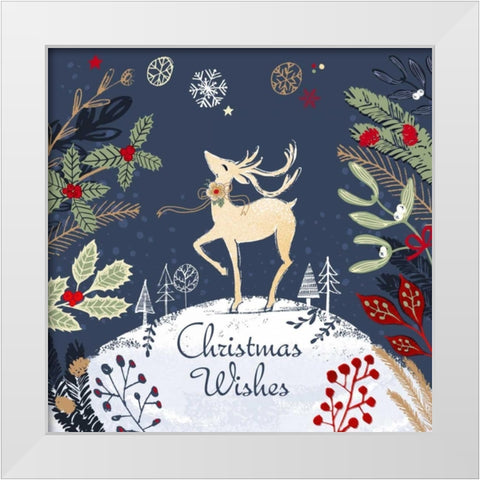 Christmas Wishes White Modern Wood Framed Art Print by P.S. Art Studios