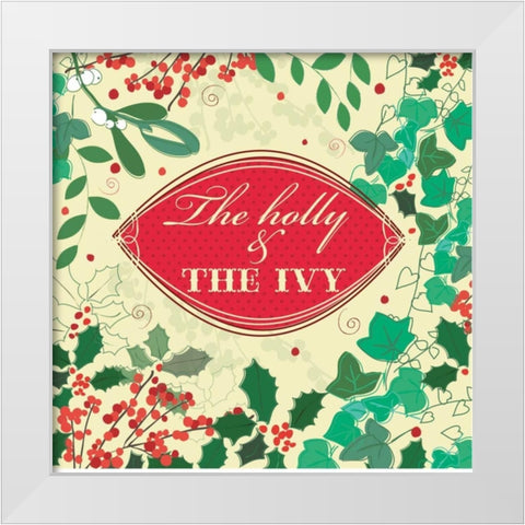 The Holly and The Ivy White Modern Wood Framed Art Print by P.S. Art Studios
