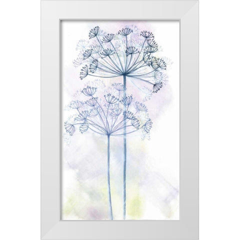 Wish Floral White Modern Wood Framed Art Print by P.S. Art Studios