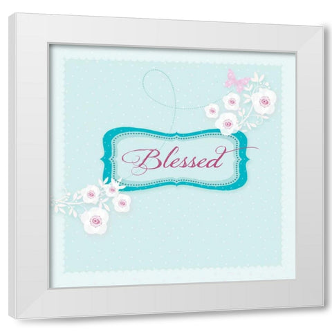 Blessed White Modern Wood Framed Art Print by P.S. Art Studios