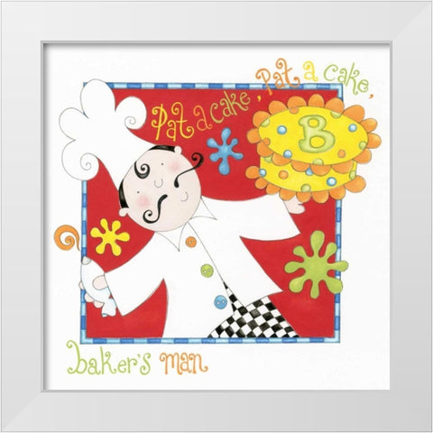 Pat a Cake White Modern Wood Framed Art Print by P.S. Art Studios