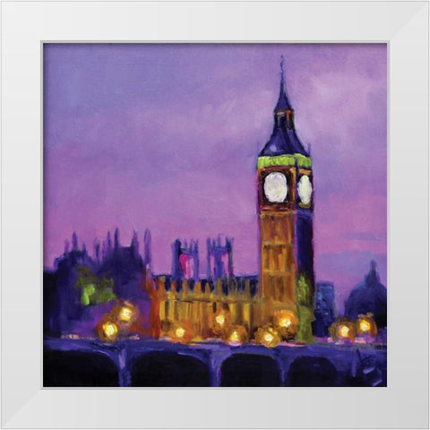 City Site White Modern Wood Framed Art Print by P.S. Art Studios