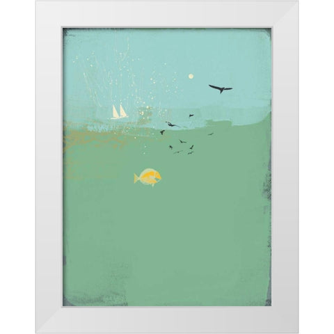 Abstract I  White Modern Wood Framed Art Print by P.S. Art Studios