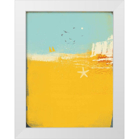 Abstract III White Modern Wood Framed Art Print by P.S. Art Studios