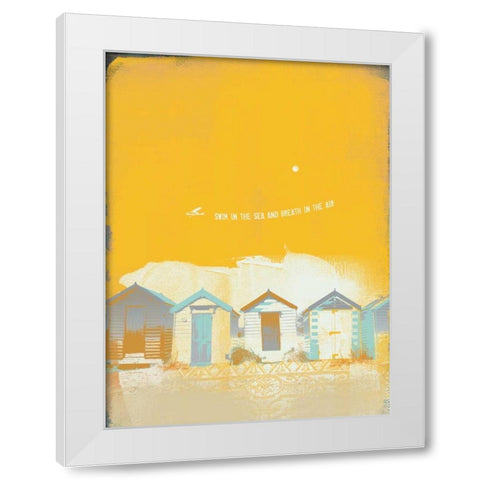 Beach Abstract II White Modern Wood Framed Art Print by P.S. Art Studios