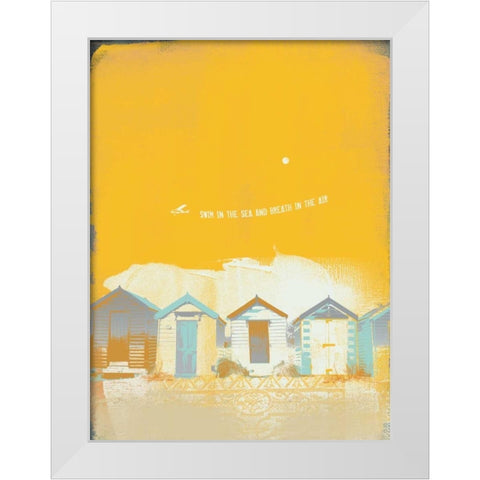 Beach Abstract II White Modern Wood Framed Art Print by P.S. Art Studios