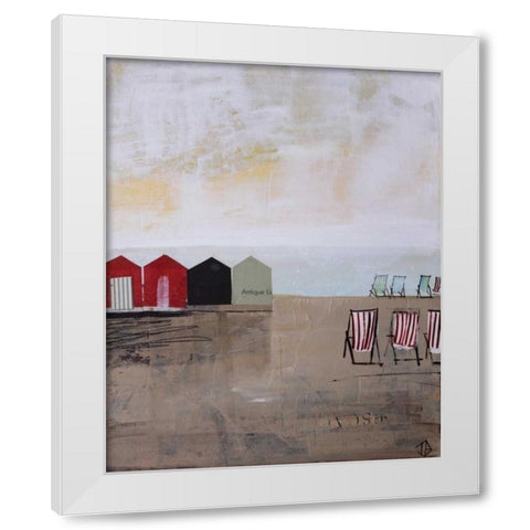 Beach Abstract III White Modern Wood Framed Art Print by P.S. Art Studios