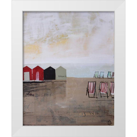 Beach Abstract III White Modern Wood Framed Art Print by P.S. Art Studios