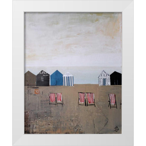 Beach Abstract IV White Modern Wood Framed Art Print by P.S. Art Studios