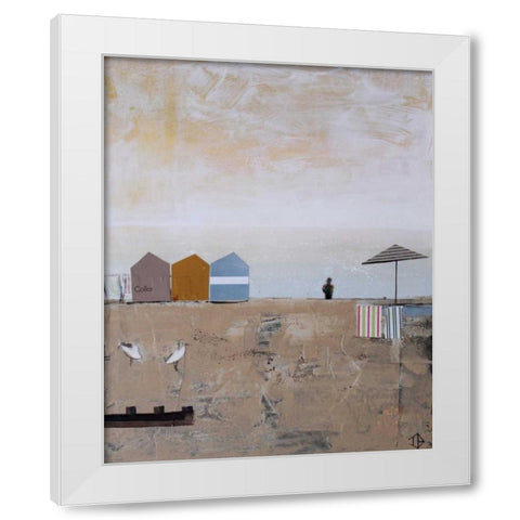 Beach Abstract V White Modern Wood Framed Art Print by P.S. Art Studios