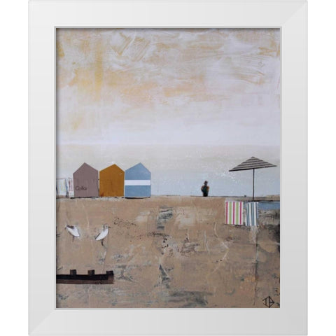 Beach Abstract V White Modern Wood Framed Art Print by P.S. Art Studios
