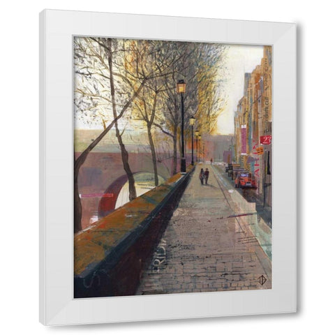 Serene Walk White Modern Wood Framed Art Print by P.S. Art Studios