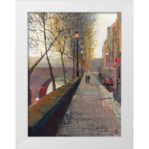Serene Walk White Modern Wood Framed Art Print by P.S. Art Studios