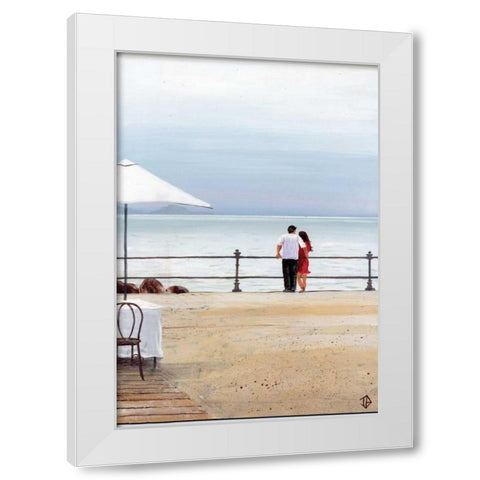 Couples Retreat White Modern Wood Framed Art Print by P.S. Art Studios