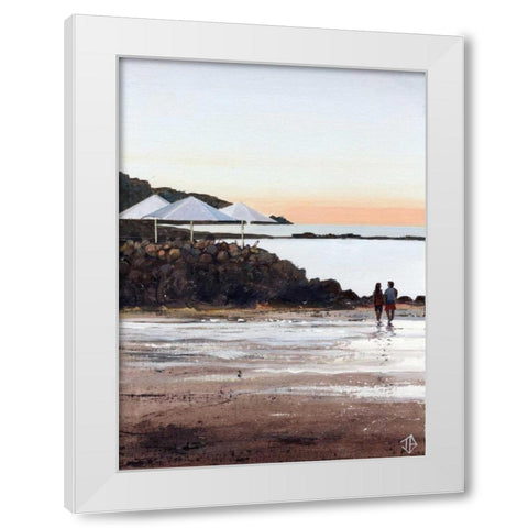 Beach Retreat White Modern Wood Framed Art Print by P.S. Art Studios