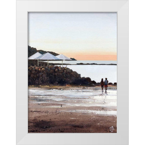 Beach Retreat White Modern Wood Framed Art Print by P.S. Art Studios
