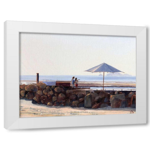 Pier View White Modern Wood Framed Art Print by P.S. Art Studios