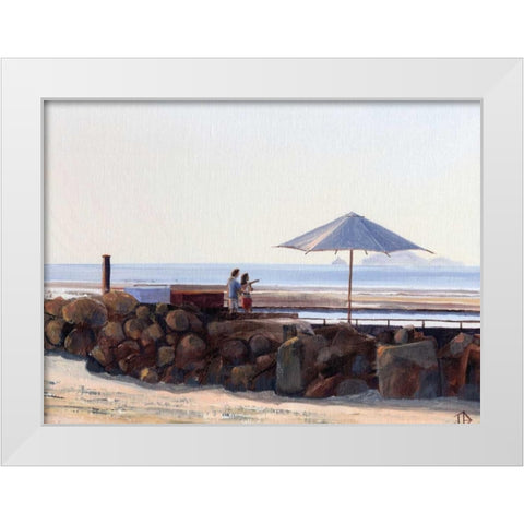 Pier View White Modern Wood Framed Art Print by P.S. Art Studios
