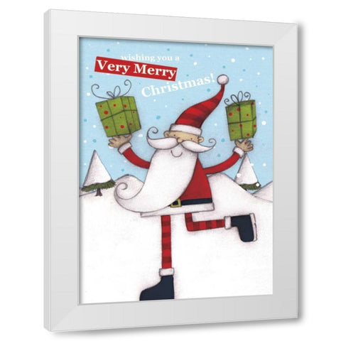 Merry Christmas White Modern Wood Framed Art Print by P.S. Art Studios