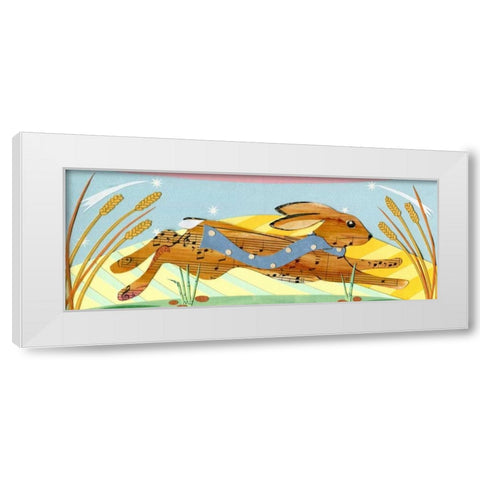 Rabbit White Modern Wood Framed Art Print by P.S. Art Studios