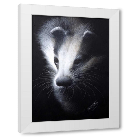 Skunk White Modern Wood Framed Art Print by P.S. Art Studios