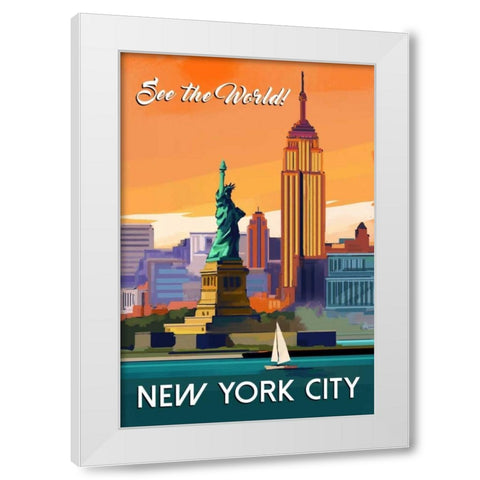 NYC White Modern Wood Framed Art Print by P.S. Art Studios